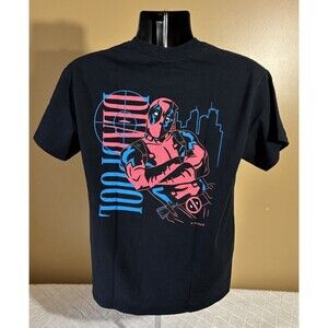 Neff Marvel Deadpool X Force 2 Sided Graphic Black Tee Size M